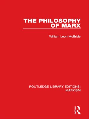 cover image of The Philosophy of Marx (RLE Marxism)